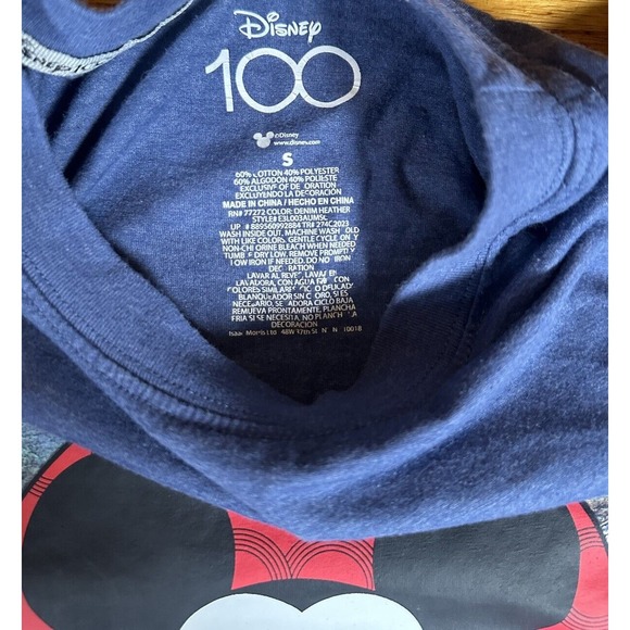 DISNEY Shirt, Size‎ Small, 100 Years of Wonder, Mickey Mouse, Anniversary, - Picture 3 of 6